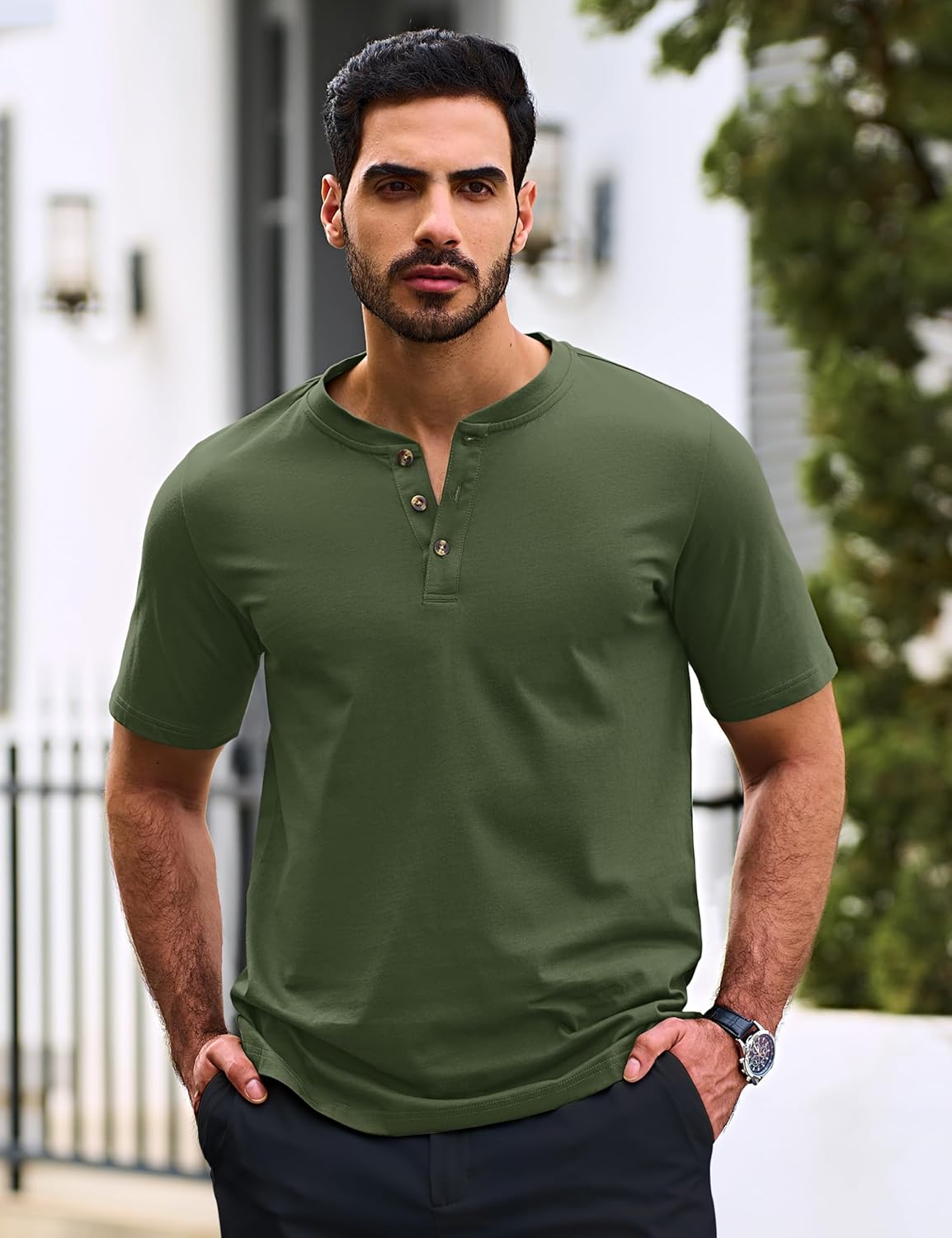 Cotrasen Men's Henley Shirts Short Sleeve 3 Button T-Shirts Casual Lightweight Basic Tee Fashion Summer Tops - Image 2