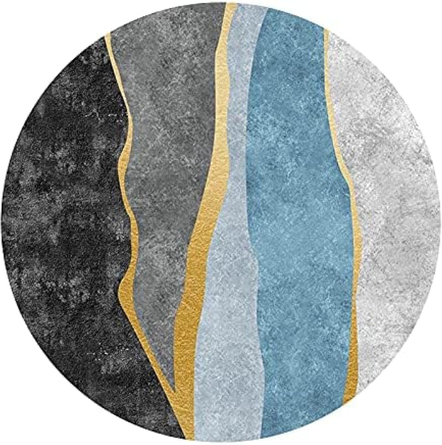 Tapis de sol antidérapant et tapis circulaire moderne pour chambre ou grand salon