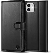 Compatible for iPhone 11 Case with 4 Card Slots Magnetic Closure Kickstand Shockproof Protective Phone Case Compatible for iPhone 11 - Black
