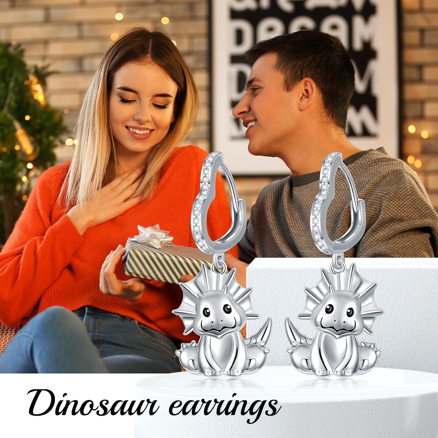 Heart Animal Earrings 925 Sterling Silver Animal Dangle Drop Earrings Jewelry Gifts for Women Animal Lovers