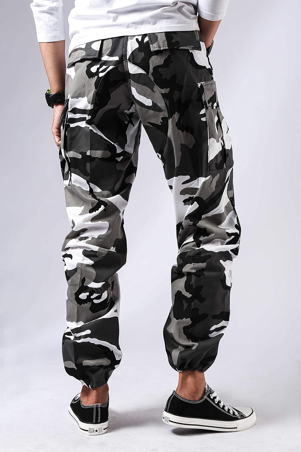BACKBONE Mens Casual Street Fashion Camo Cargo Pants Army Combat Military BDU Pants Work Hunt Pants (City Camo,Size 32) - Image 3