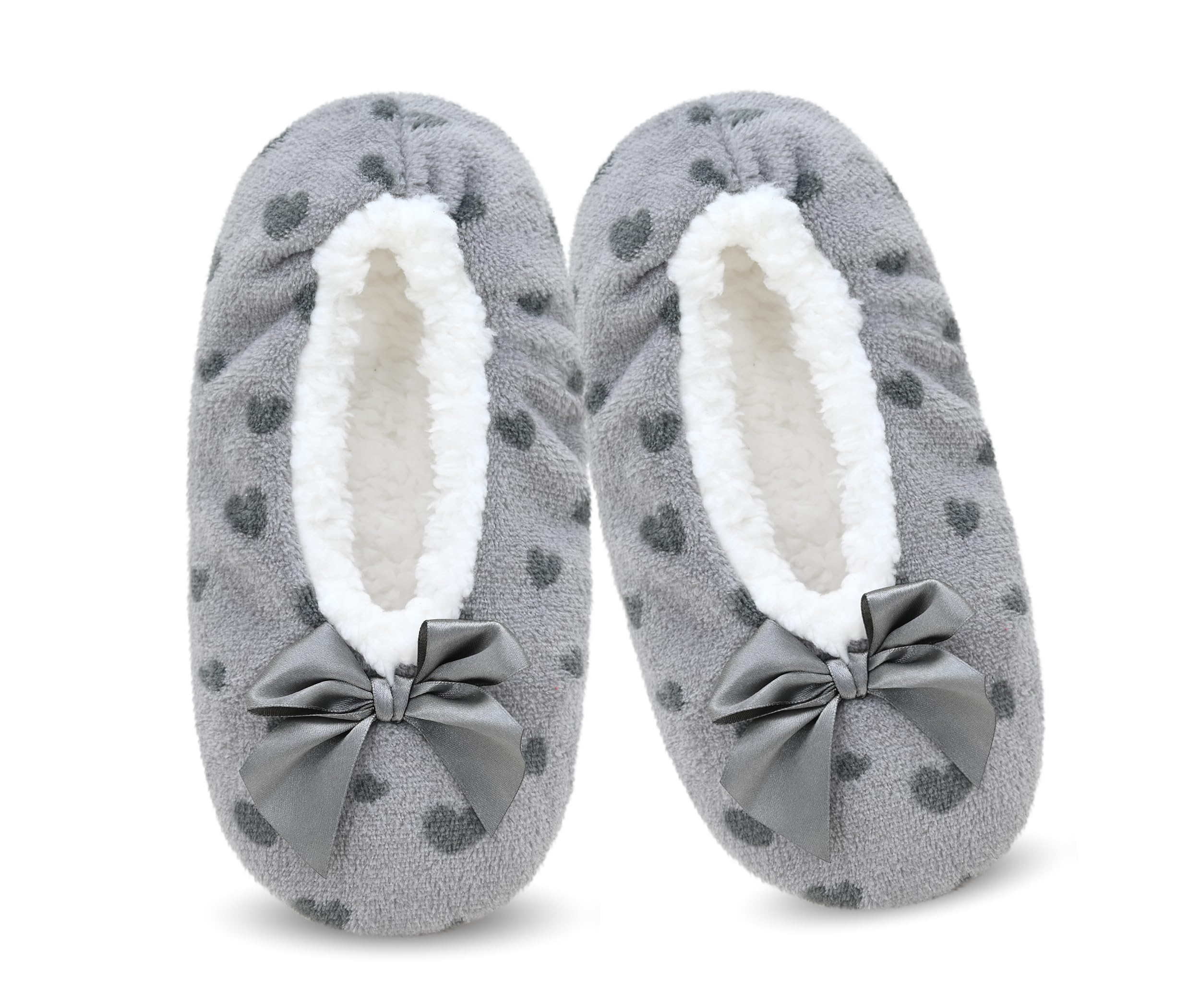 DICUIRD Womens Fleece Slipper Socks Non-Slip Grippers Indoor Slippers