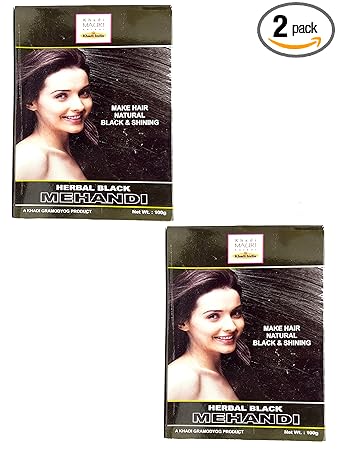 Khadi Mauri Black Herbal Mehndi,Pack of 2, 100 Grams each(Total 200 Grams)