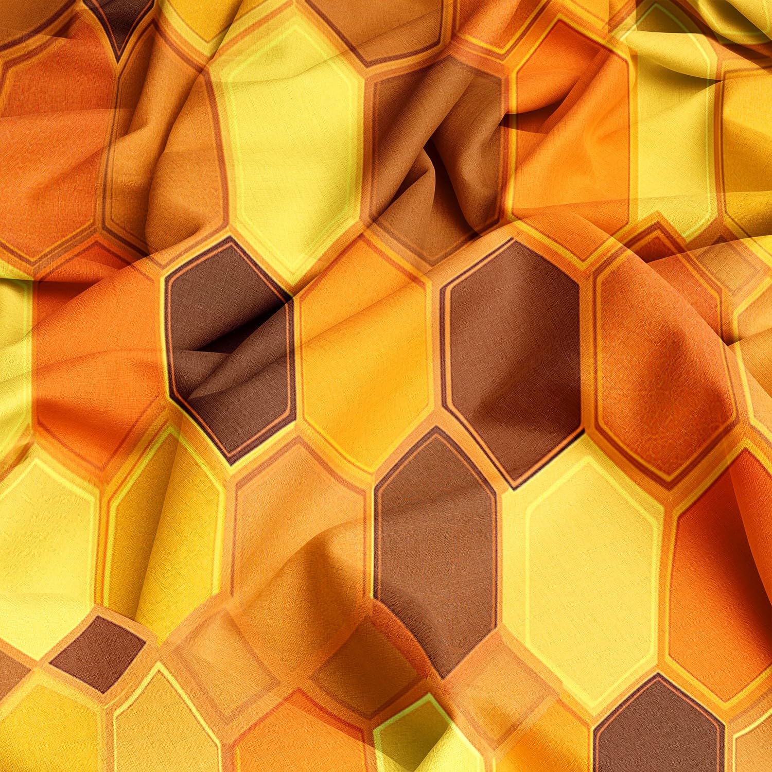Lenzuolo con angoli 160 x 200 cm Design originale a nido d'ape esagonale Biancheria da letto 3 pezzi con angoli stampati Colore arancione Lenzuolo Lenzuolo con angoli extra profondo con federe