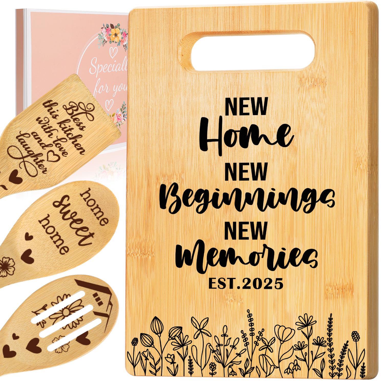Personalized House Warming Cutting Board - New Home Gift For Women With Engraved Message