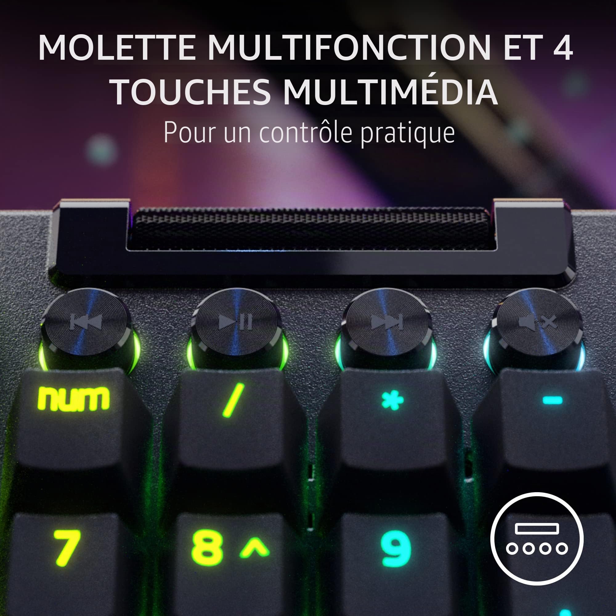 Razer BlackWidow V4 Pro Clavier de jeu mécanique avec commutateurs tactiles verts