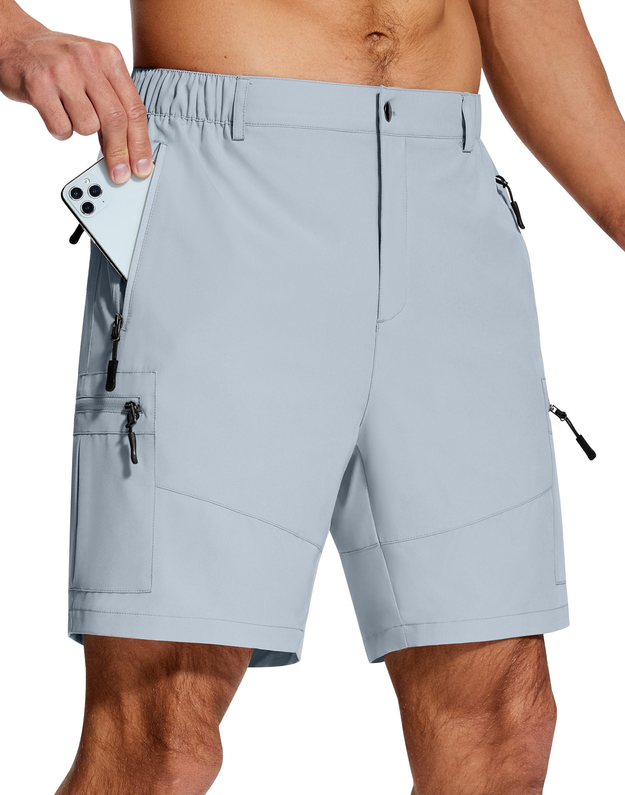 seramy Mens Hiking Cargo Shorts 7" Inseam 6 Zipper Pockets Stretch Quick Dry Lightweight Short for Golf Casual Fishing Work-picture-46