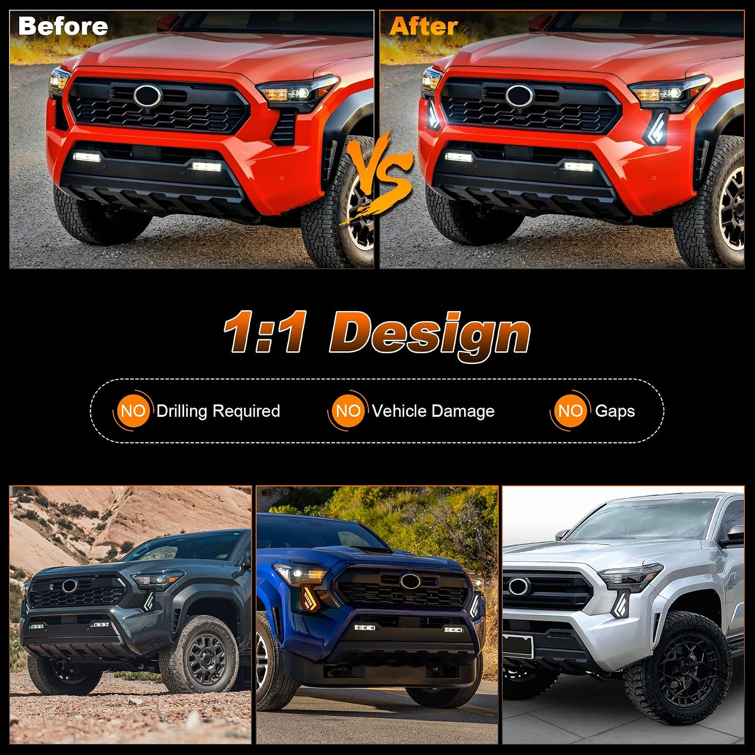 LED Fang Lights for GEN 4 Toyota Tacoma 2024-2026 image 5