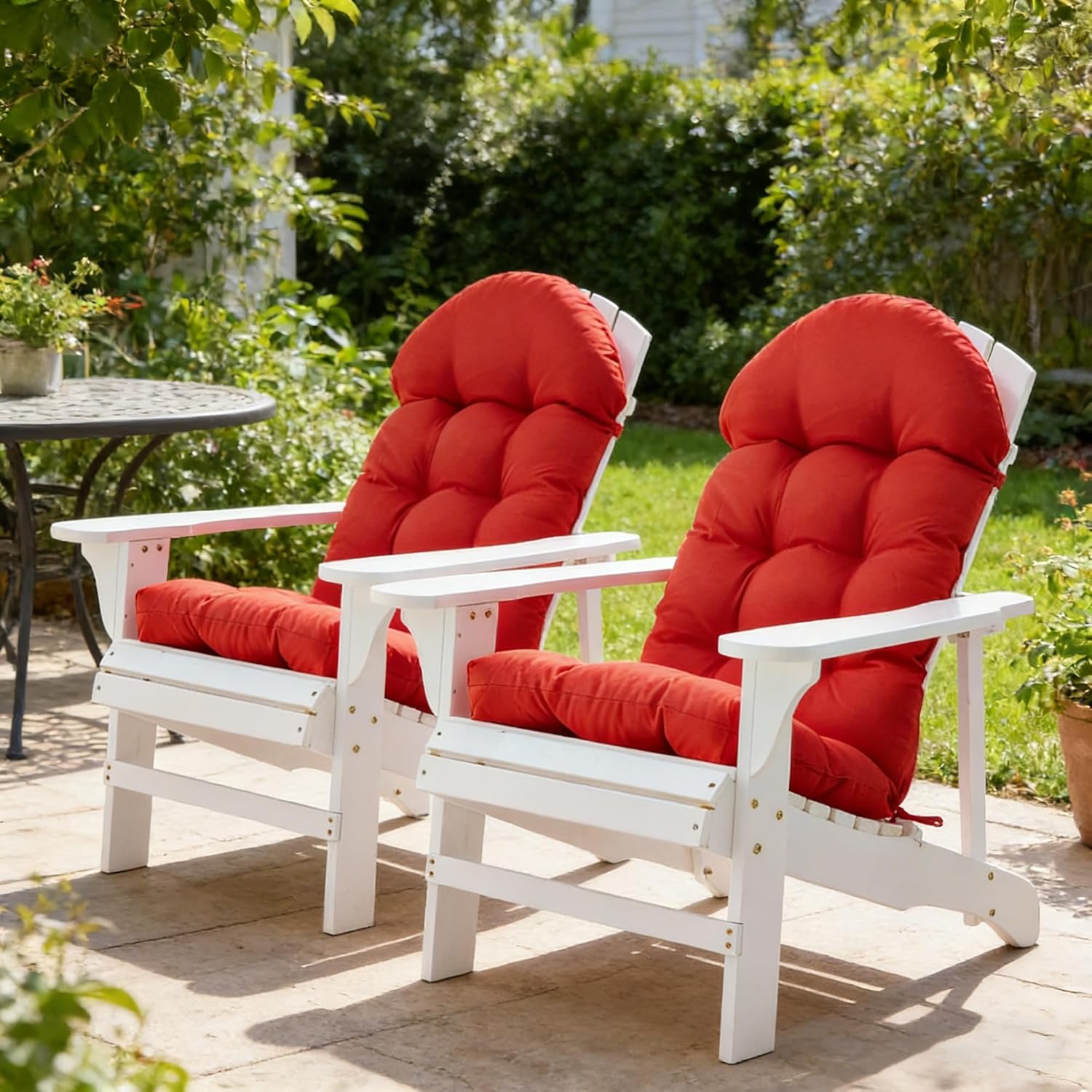 Enipate Adirondack Chair Cushions Set of 2, Weather Resistant Patio Chair Cushion for Adirondack, Thicken Outdoor Seat Pads High Back Rocking Chair Cushion