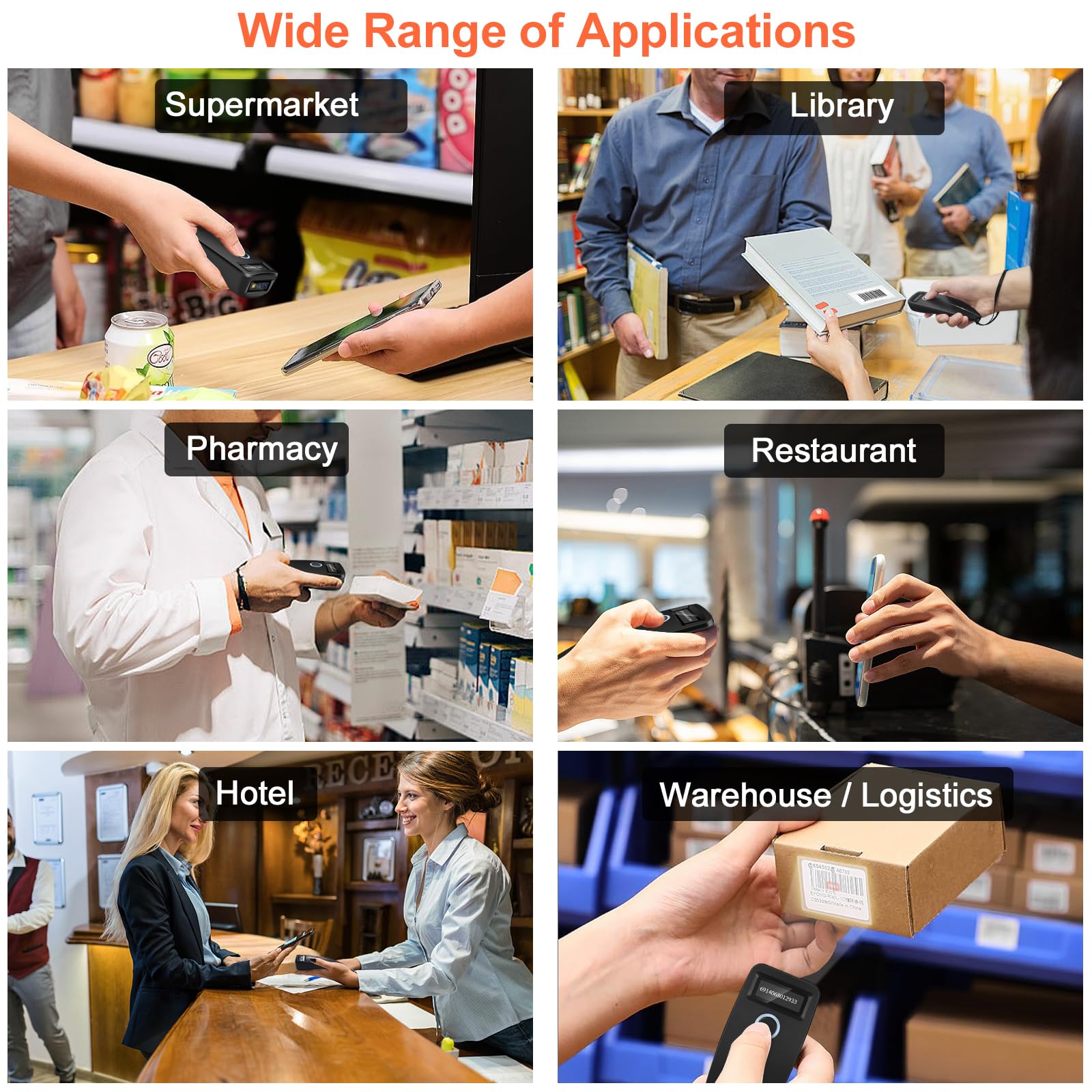 KUIIYER Mini Bluetooth Barcode Scanner, Wireless 2D QR 1D Bar Code Scanners with OLED Digital Display & AI Voice, Small Portable Handheld Barcode Reader for iPhone, Android, iPad, PC Computers & POS