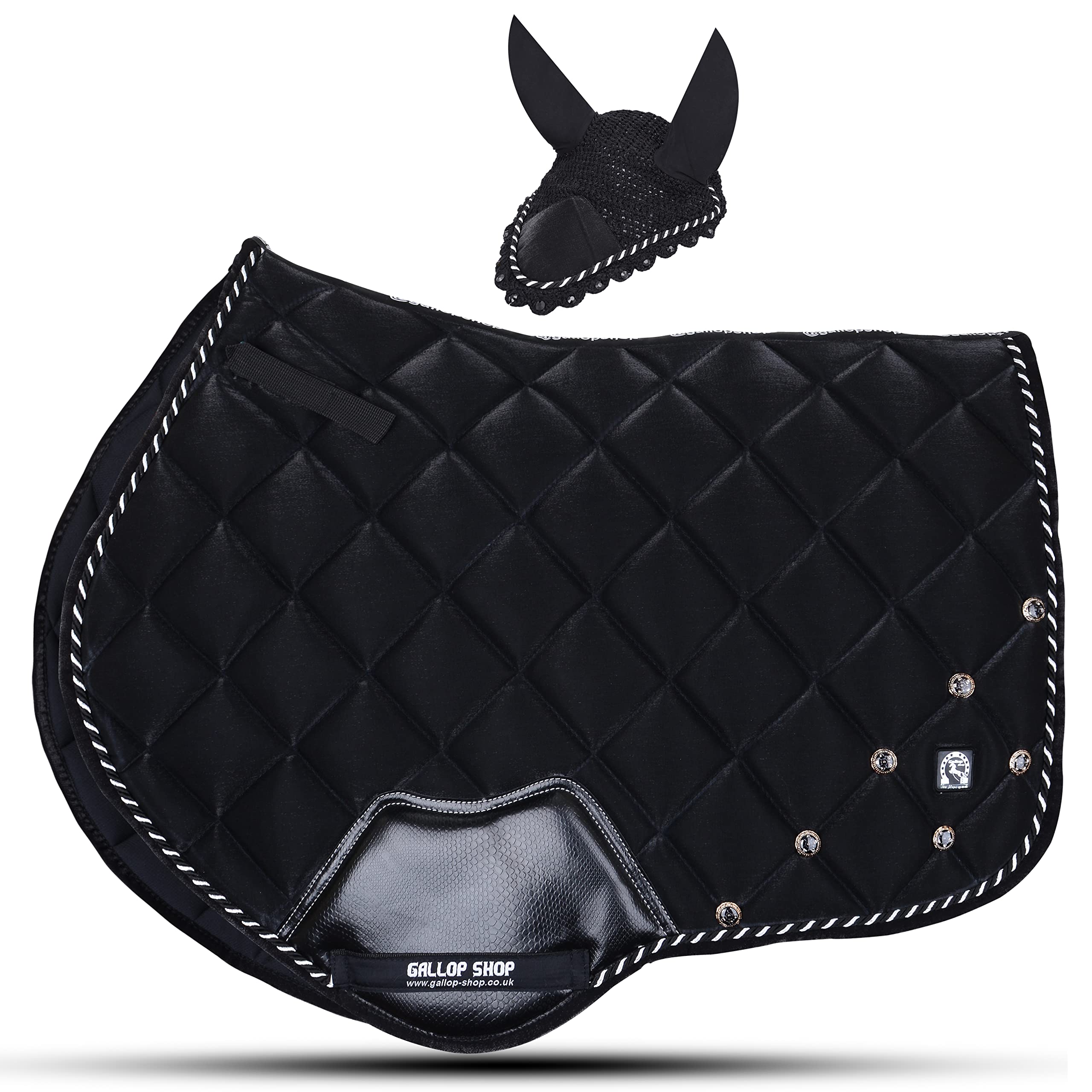 GALLOP SHOPComfort Series Suede Saddle Pads Showjumping Edition (Black Cob/Pony)