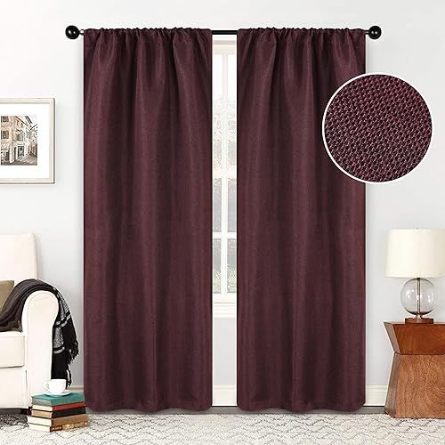 Miniatura 2 de Superior Cortinas opacas, aisladas, cortinas con bloqueo solar para dormitorio, sólidas, texturizadas, ventana de sala de estar, tejido térmico,