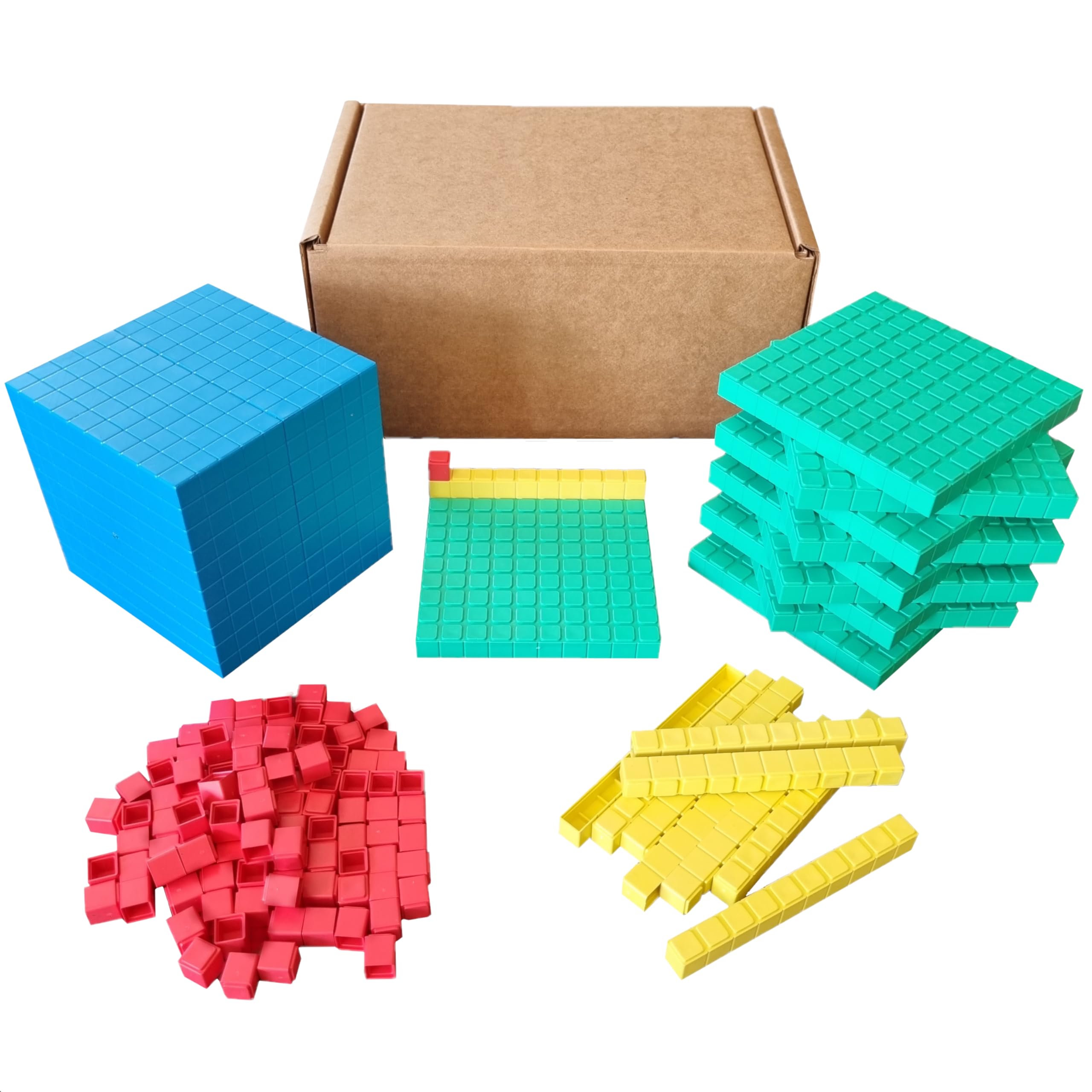 plavalmat® Base 10 Set & Components - Interlocking Recycled Plastic Maths Manipulatives for Children Age 6+ Early Number, Counting & Place Value Resource