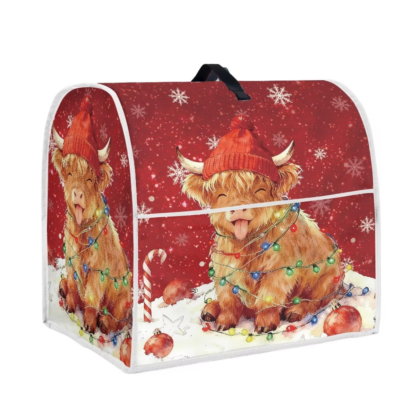 HUISEFOR Highland Cow Stand Mixer Cover Dust Protective Christmas Stand Mixer Covers For Kitchen Aid 4.5-5 Quart Mixers Dustproof Cloth Cover for Small Appliance Protector Gift for Friends