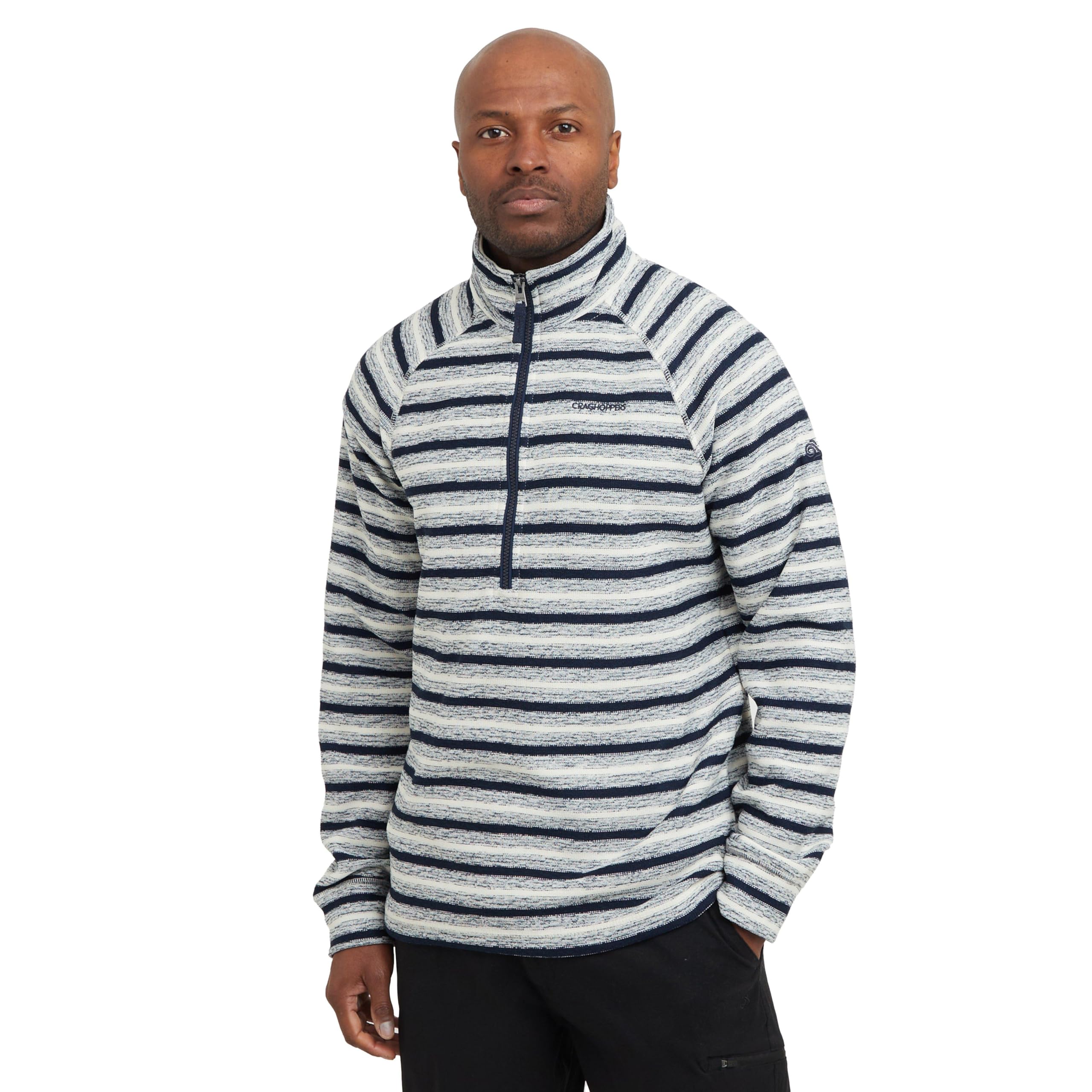 Craghoppers Men's Blue Navy Stripe Bonan Half Zip Fleece Extra Large