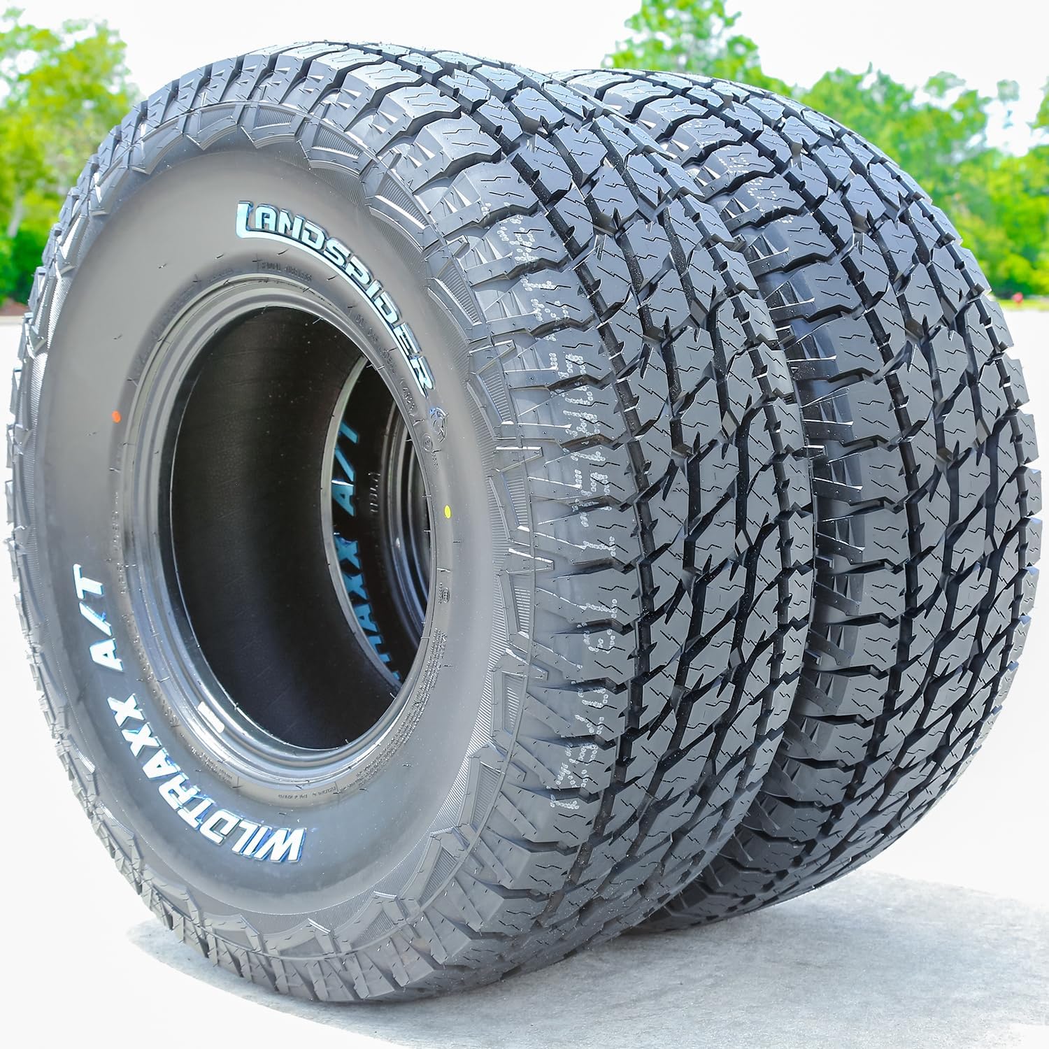 Set of 2 (TWO) Landspider Wildtraxx A/T All-Terrain Off-Road Light Truck Radial Tires-33X12.50R15LT 33X12.50X15 33X12.50-15 108S Load Range C LRC 6-Ply RWL Raised White Letters