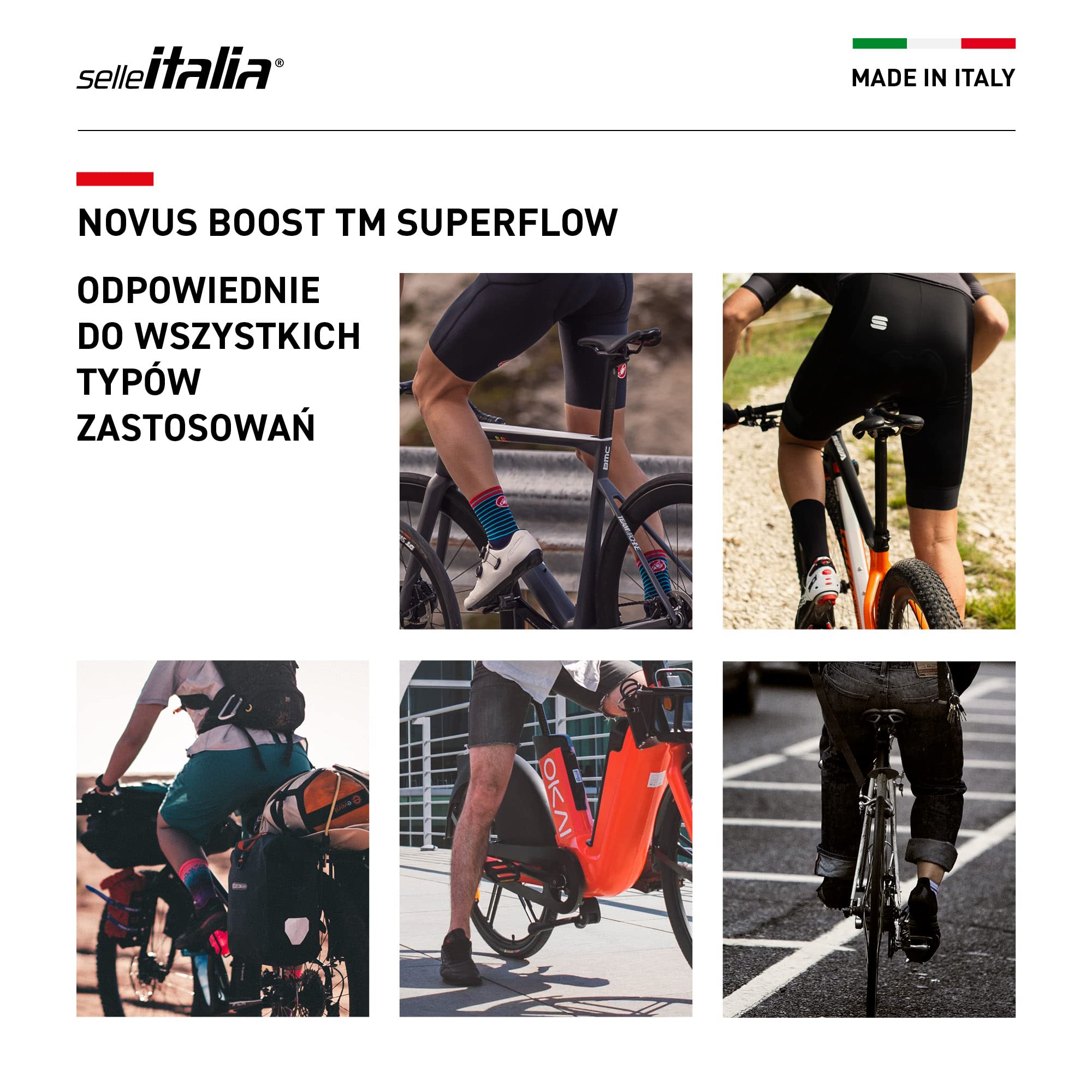Selle Italia Uniseks – siodełko dla dorosłych Novus Boost Tm Superflow