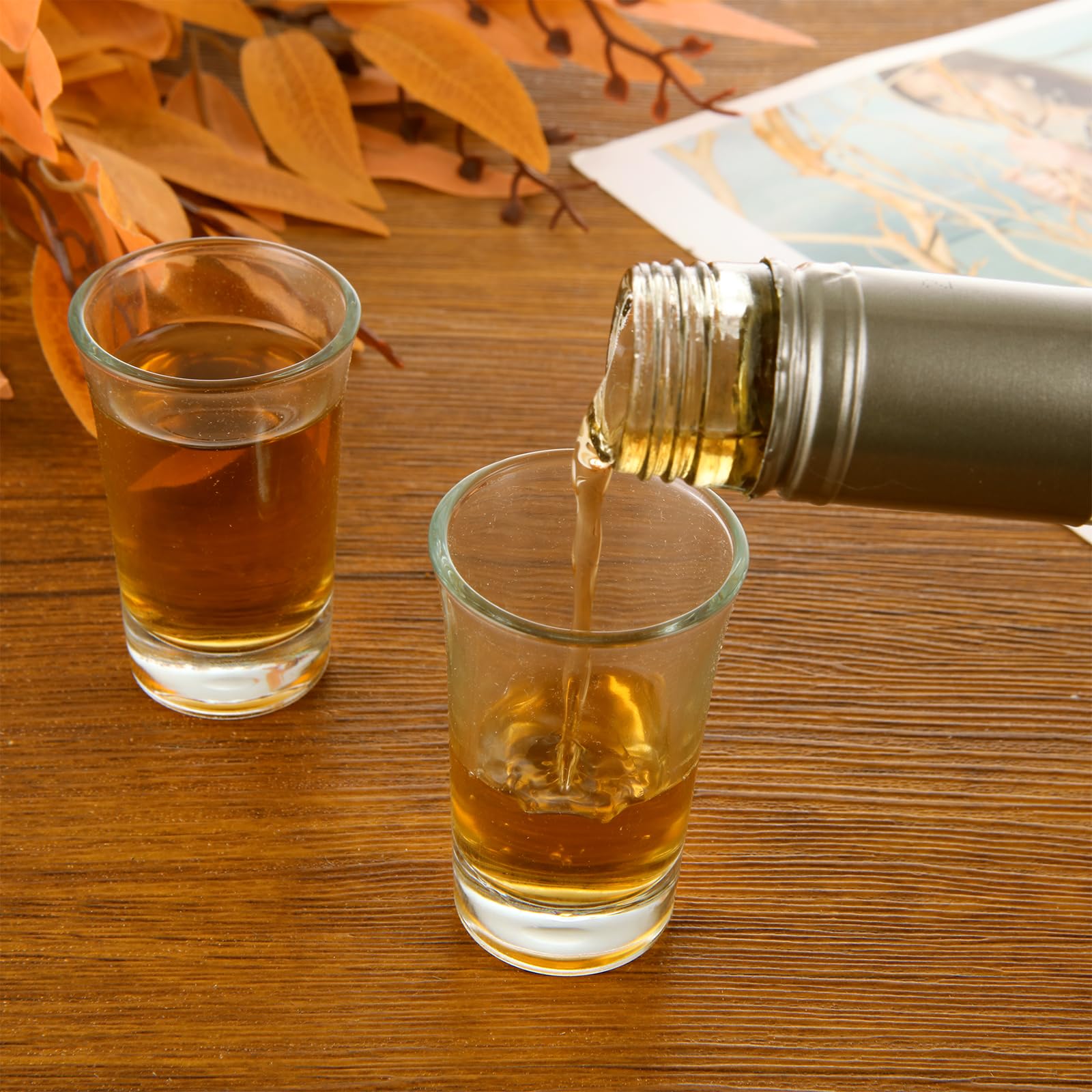QTLCOHD Paquete de 48 vasos de chupito transparentes de 1.5 onzas, vasos de chupito pequeños a granel con base pesada para vodka, whisky, tequila, espresso, licor