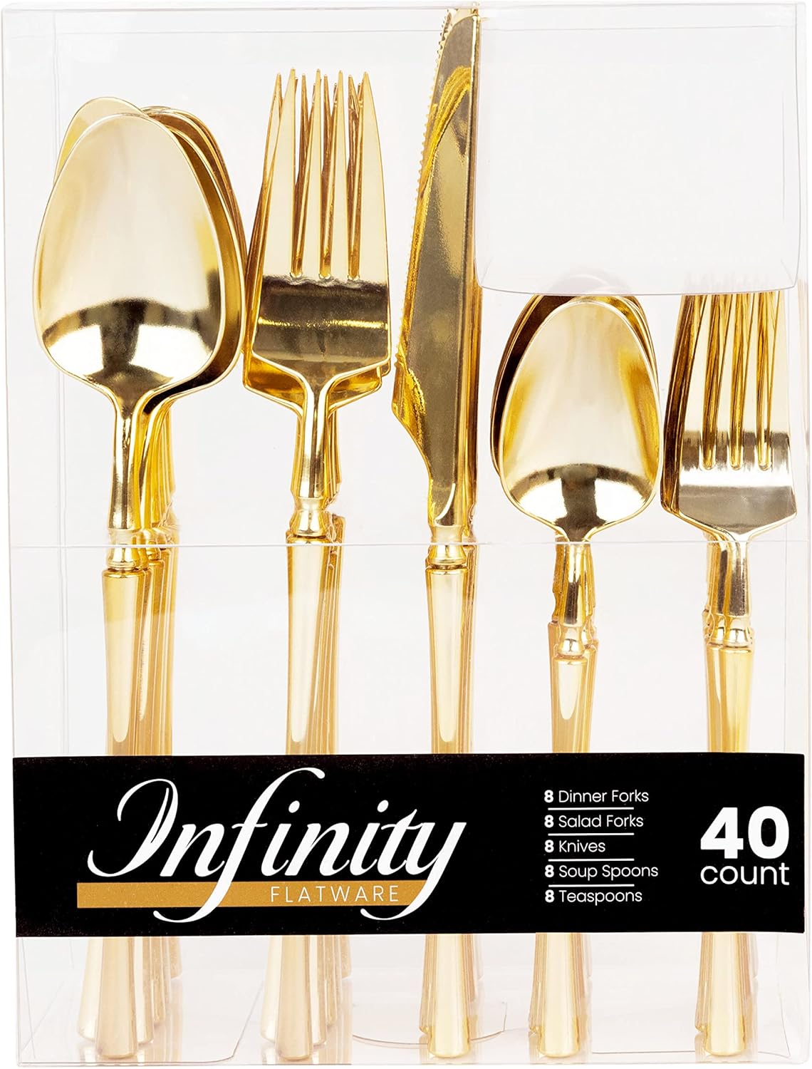 Buy Infinity Modern Flatware Plastic Cutlery Combo Set 40 Count Luxury