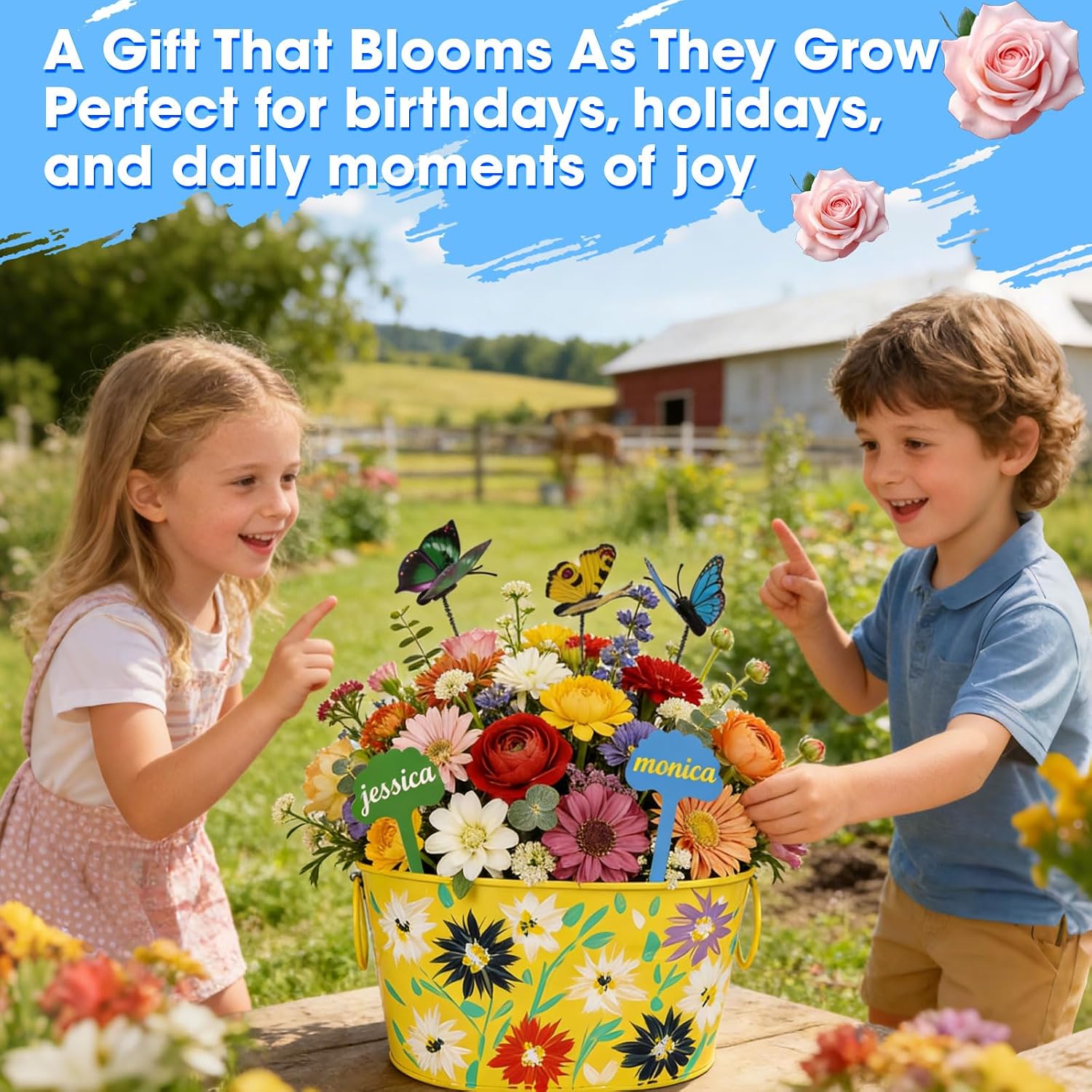 2 Set Paint & Plant Flower Gardening Kit for Kids, Fun Gardening Set Unique Birthday, Arts and Crafts Gifts for Girls Boys Adults