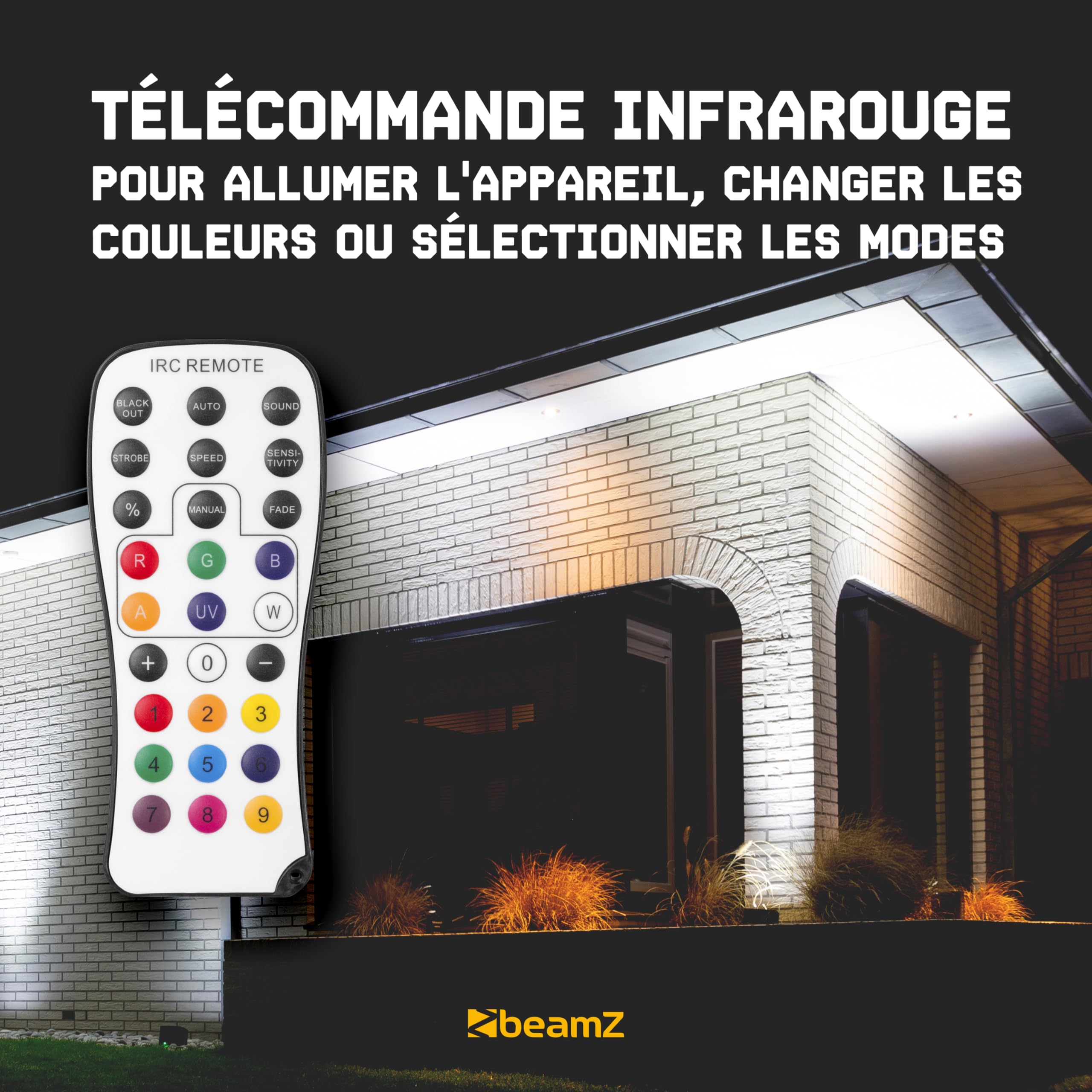 BeamZ BBP90-4x Projecteurs d’Ambiance sur Batterie - Noir, 4 x 4 Watts RGB-UV, Autonomie 20H, Câble DMX Inclus, Modes Automatiques, Idéal pour les Mariages, Architectures...
