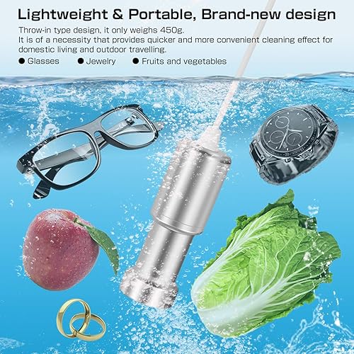 Miniatura 4 de BlumWay Máquina limpiadora de joyas, limpiador sónico portátil para el hogar, máquina de limpieza ultrasónica profesional para joyas, diamantes