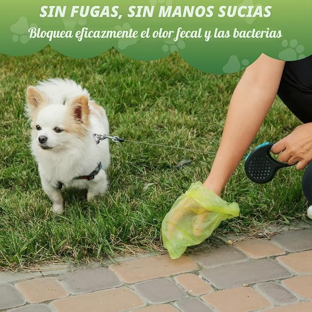 Foto 5 de 7 de Withosent 600PCS Bolsas Caca Perro, 40 Rollos Bolsas Excrementos Perros con Porta Bolsas Caca Perro