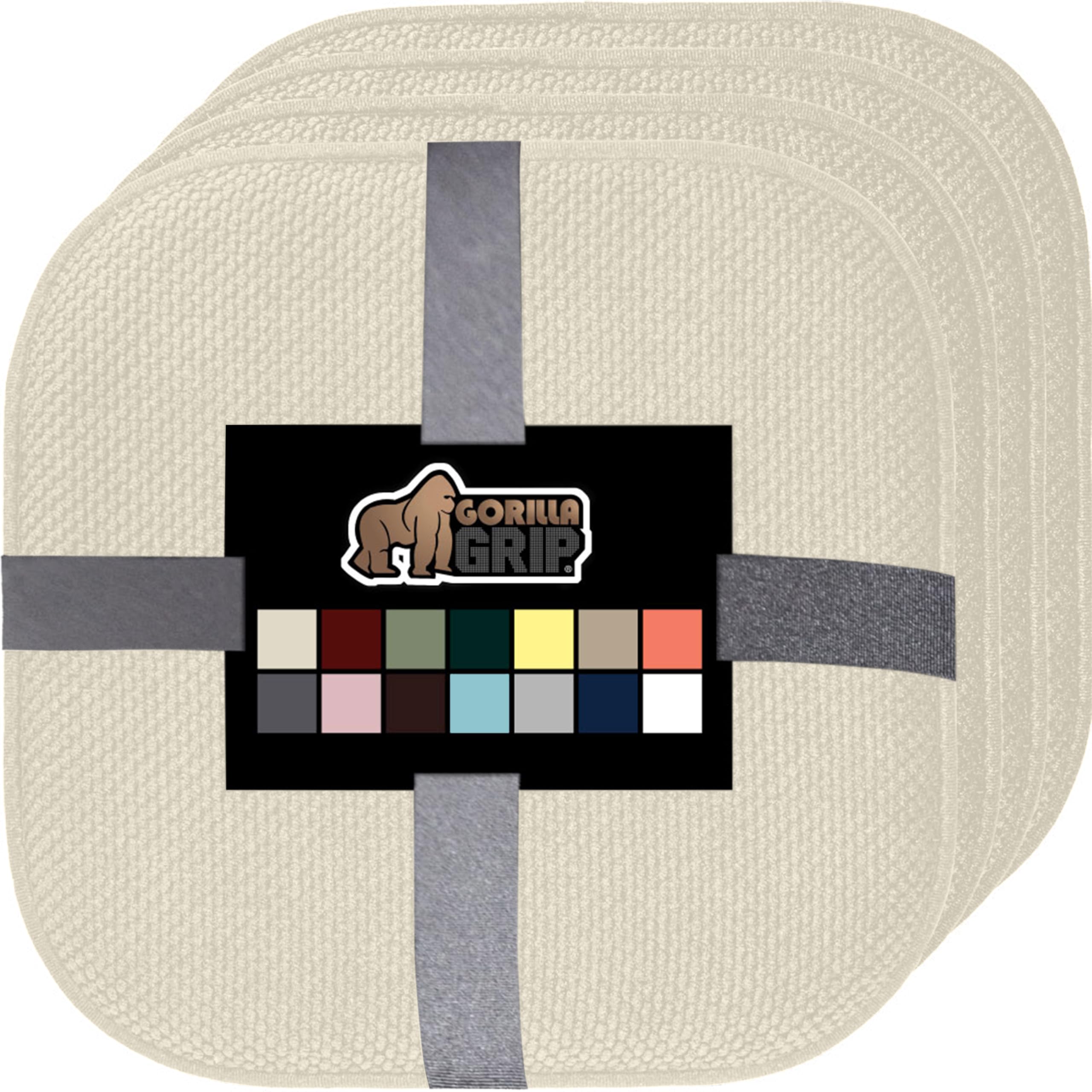 Gorilla Grip Memory Foam Chair Cushions, Comfortable Pads for Dining Room, Kitchen Table, Office Chairs, Stay in Place Backing, Comfortable Microfiber Seat Pad Cushion, Set of 4, 16x16, Cream