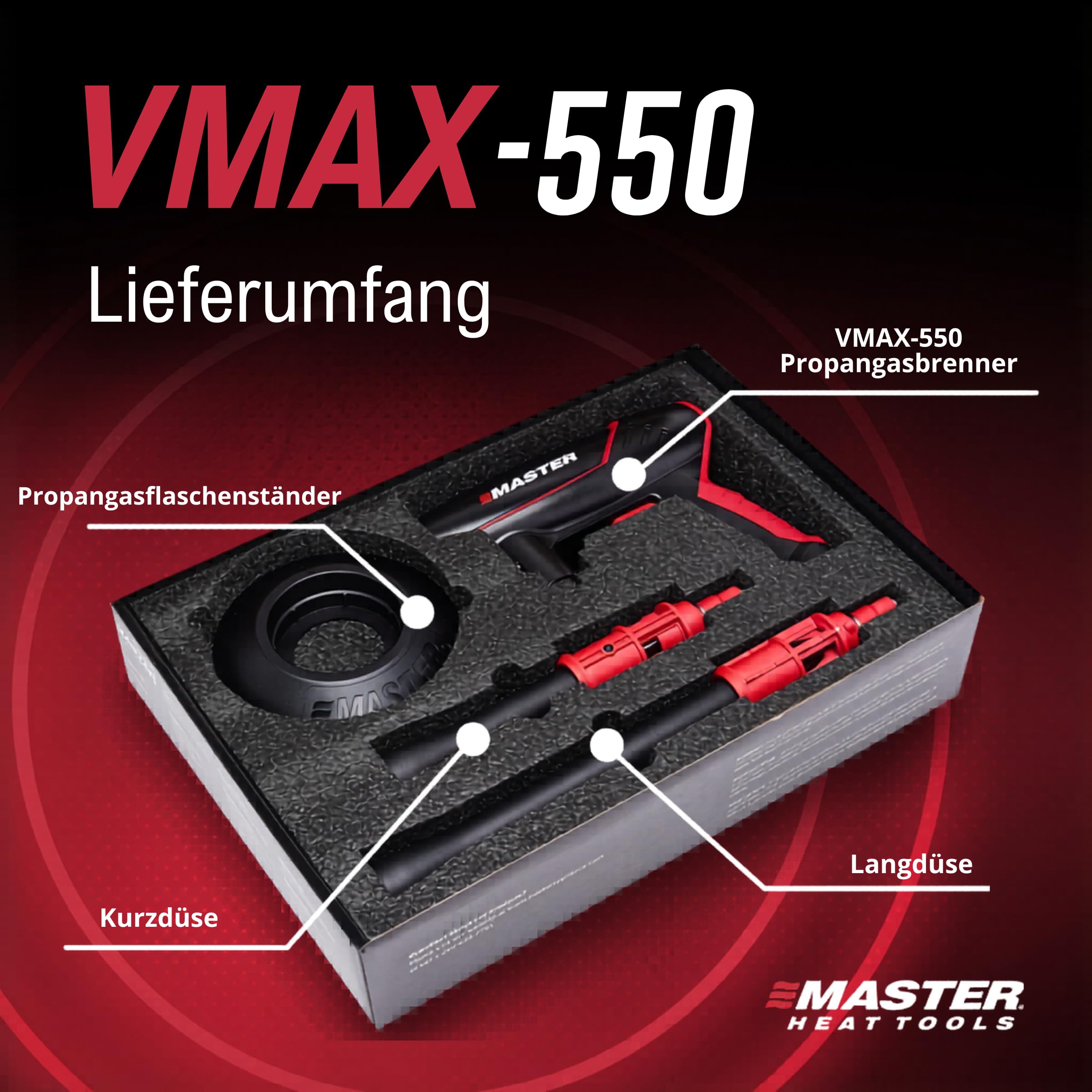 Master Appliance VMAX-550 2-in-1 Grillpistole & Sous Vide Fackel - Ultimativer Outdoor-Propan-Feueranzünder zum Grillen, Anbraten, Camping & mehr