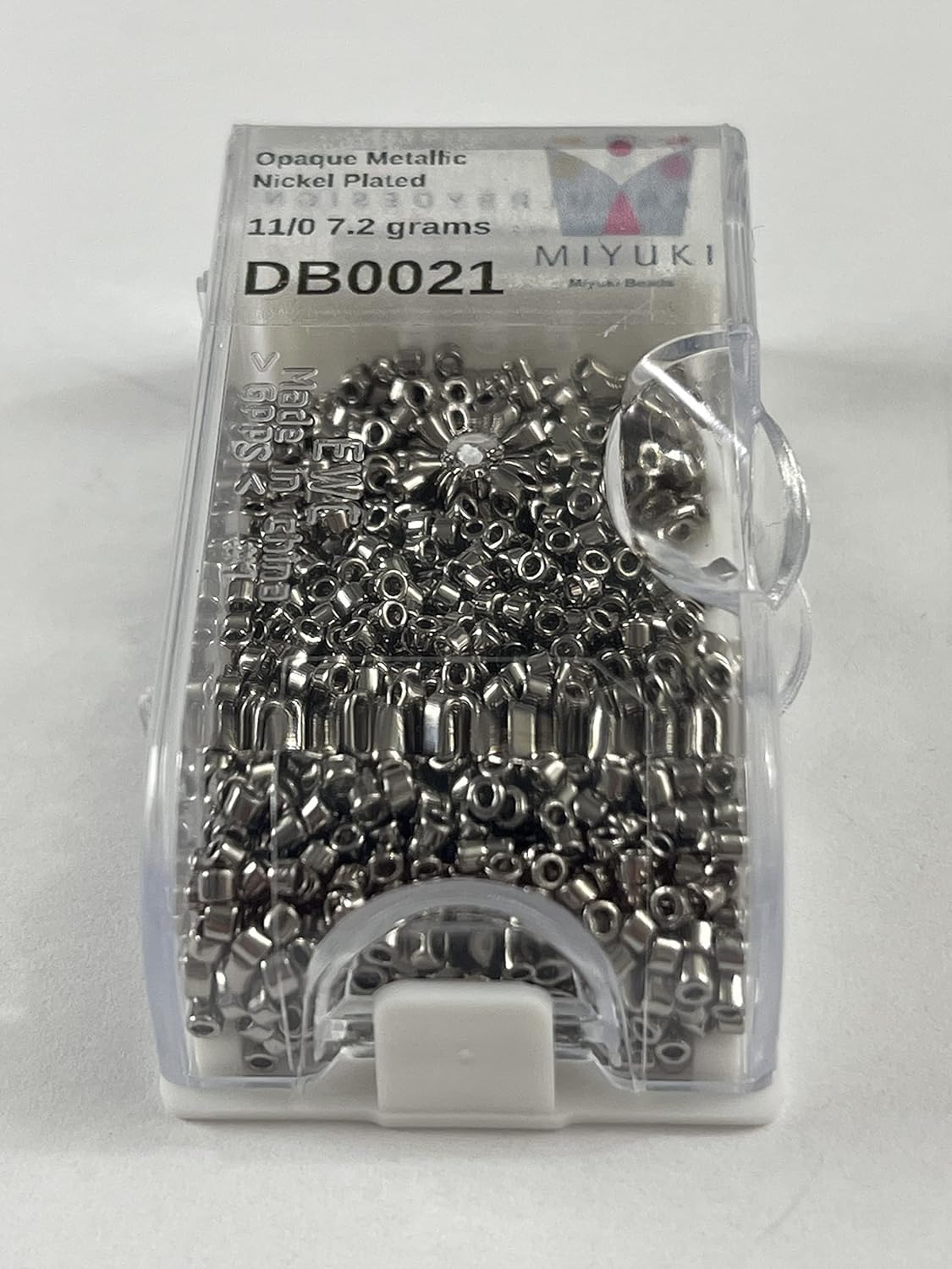 Miyuki Delica Cylinder/Seed Beads DB0021/DB021/DB21 Opaque Metallic Nickel Plated 11/0 7.2 Grams