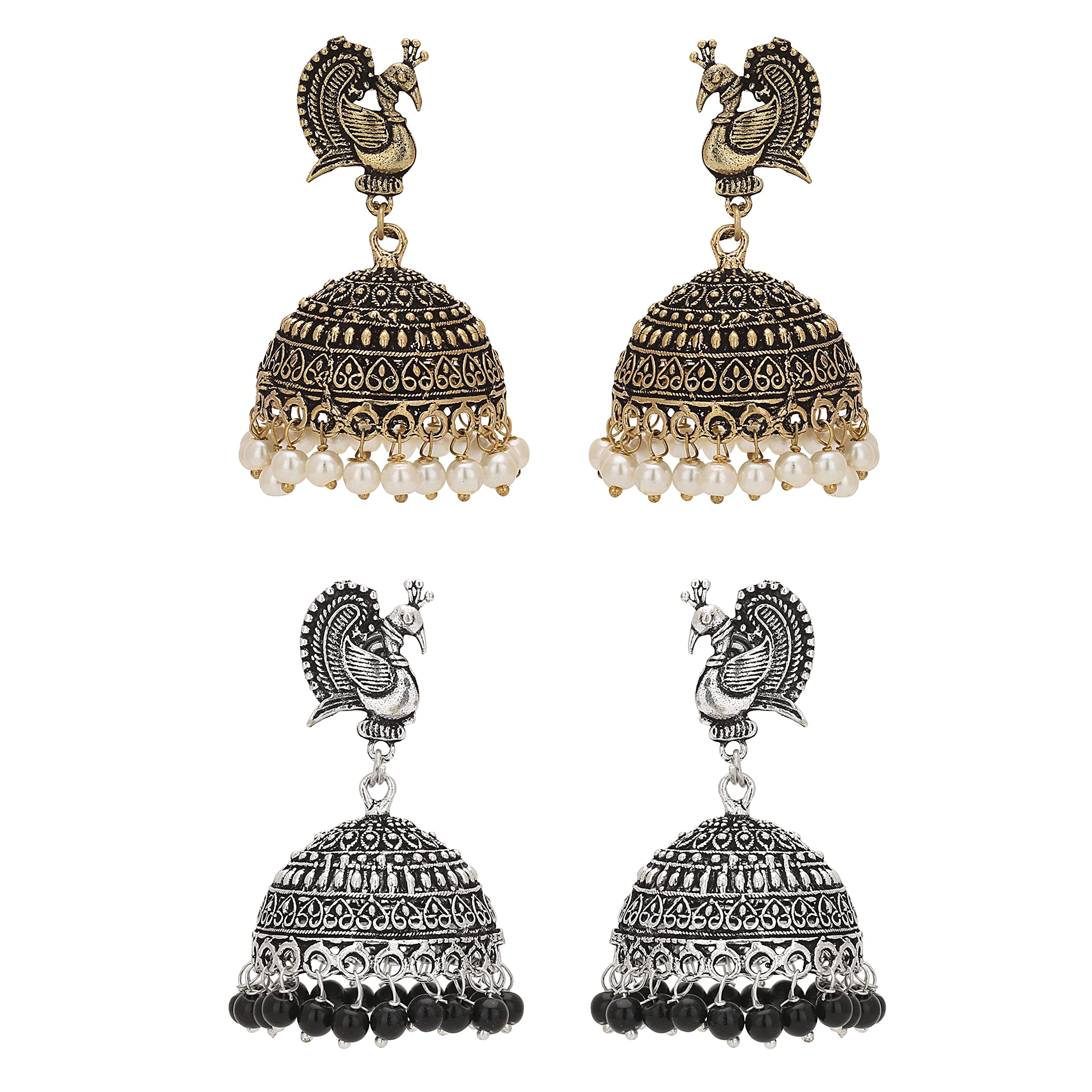 Sasitrends Brass with Pearl Type 1 Earrings for Women, Silver, Gold (B09M8KKS85) Amazon Price History, Amazon Price Tracker