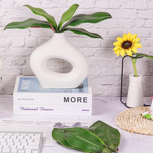 Vista 7 de Miracliy Phalaenopsis Orquídea Hojas Real Látex Touch Plantas Arreglo