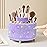 Diesisa Bling Diamond 360 Makeup Brush Holder Organizer, Rotating Makeup Brush Organizer,5 Slot Make up Brushes Cup for Cosmetics, Vanity Desktop Organizer, Gift for Women Teen Girls- Diamond Purple