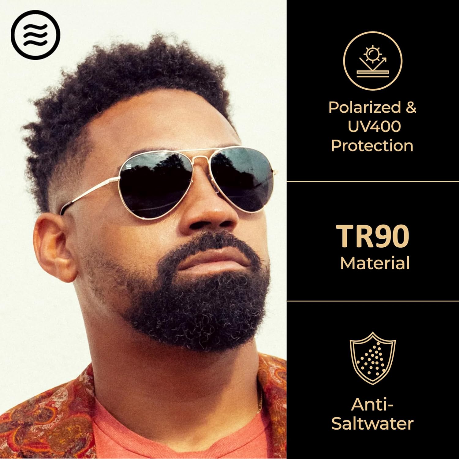 NEVEN Men's Polarized Sunglasses - UV 400 Protection Aviator Glasses - Designer Sunglasses for Outdoor Activities Goose image 3 of 7 B0BSVK7R5T