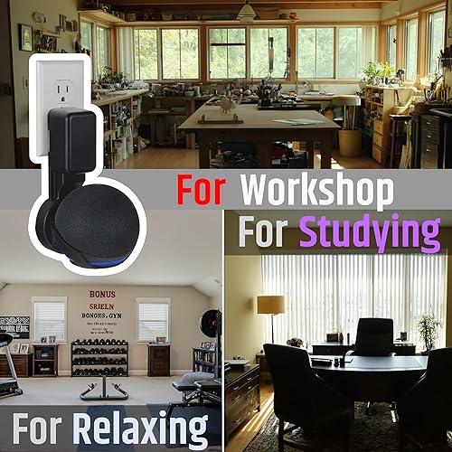 Miniatura 7 de ] Soporte de pared para Dot 4ª y 5ª generación y Hopestar H52, soporte de suspensión de salida con gestión de cables integrada, sin taladrar