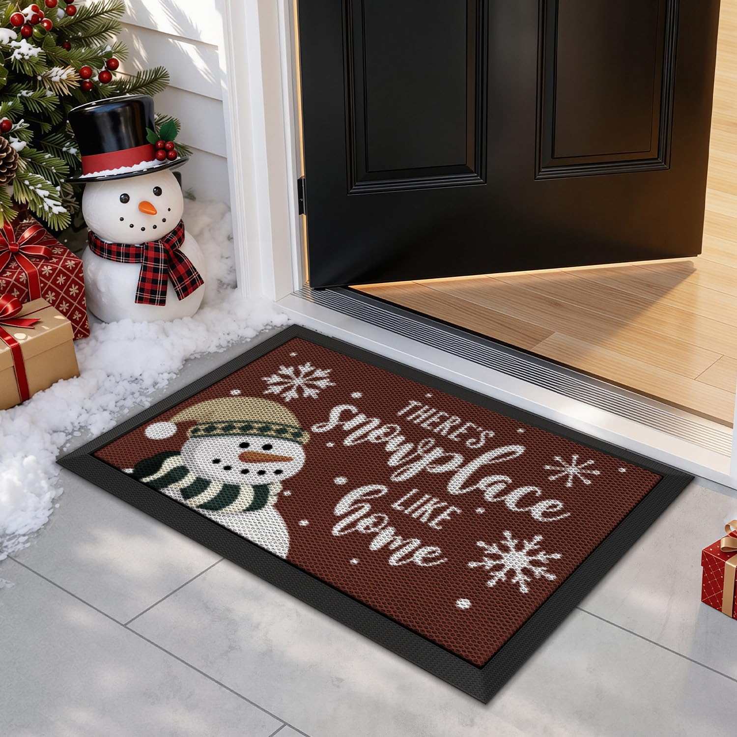 LUMI Christmas Doormat, Welcome Door Mat for Indoor Outdoor, 43x76cm
