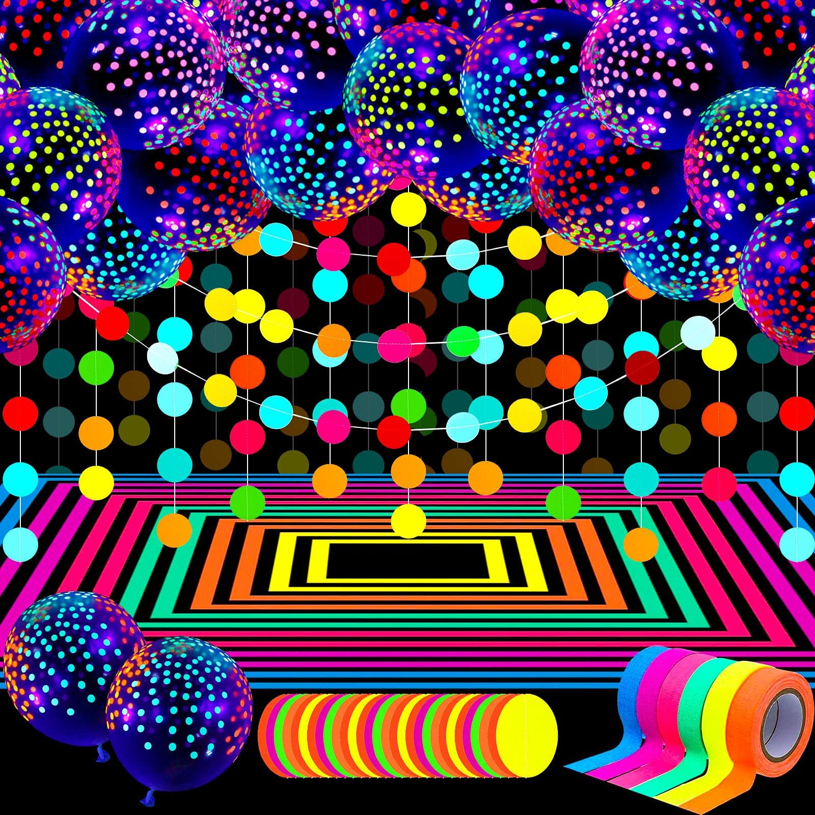 32 Pcs Glow in The Dark Party Supplies 25 Pcs Fluorescent Balloon
