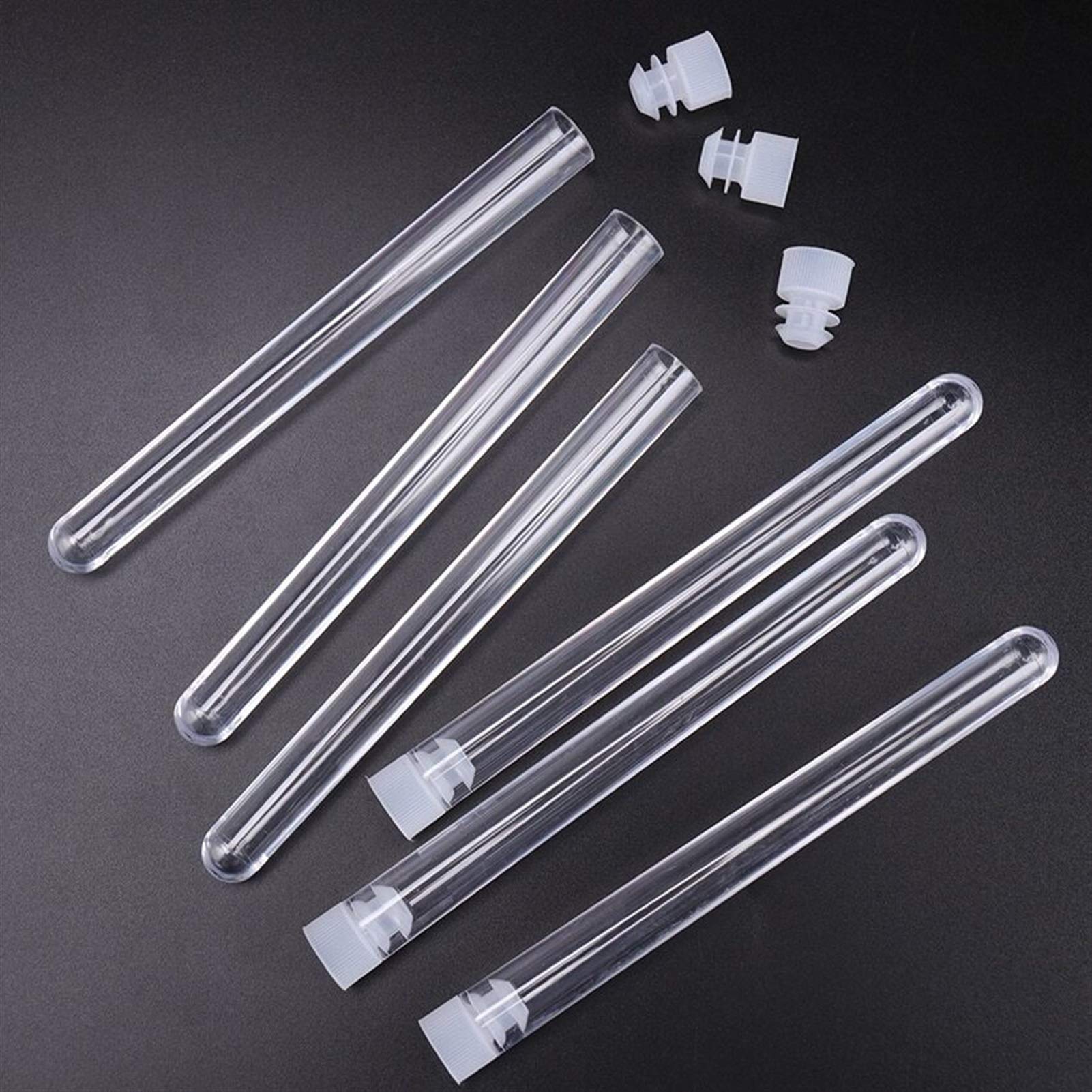 10 Provette in Plastica, Fiale, Contenitori per Campioni, Provette con Tappo per Ufficio, Scuola, Forniture per Chimica, Vetreria da Laboratorio 15X150 Mm,
