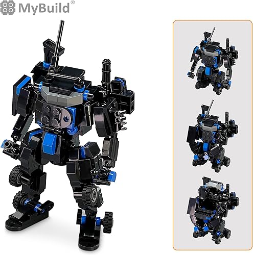 Miniatura 3 de MyBuild Mecha Frame Armed Forces Stryker 5022 Bloques de robot de armadura negra de juguete ladrillos de construcción para niños a adultos fanáticos