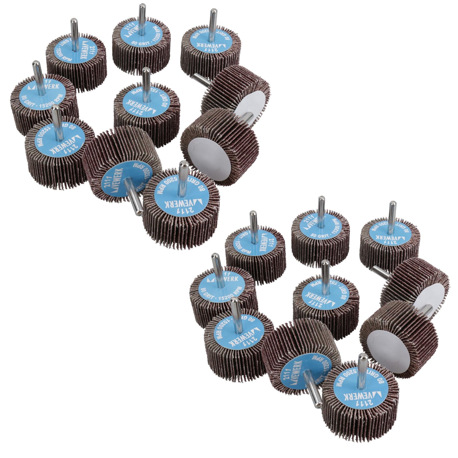 80 Grit 50mm Flap Wheel Disc Abrasive Sanding Pads for Drills 6mm Shank 20pc