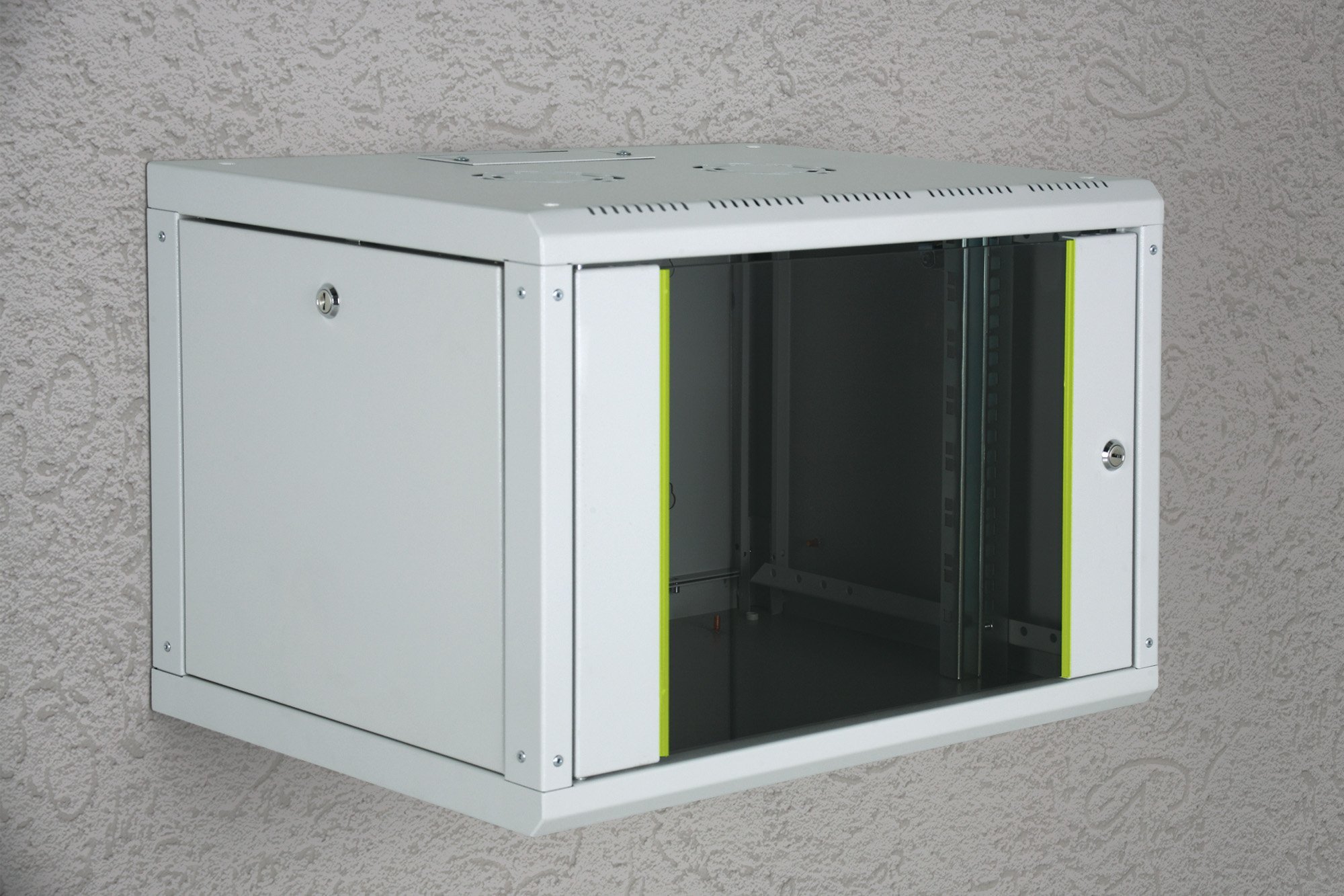 DIGITUS Armoire réseau murale 9U 491x600x450mm. porte vitrée Gris 7035