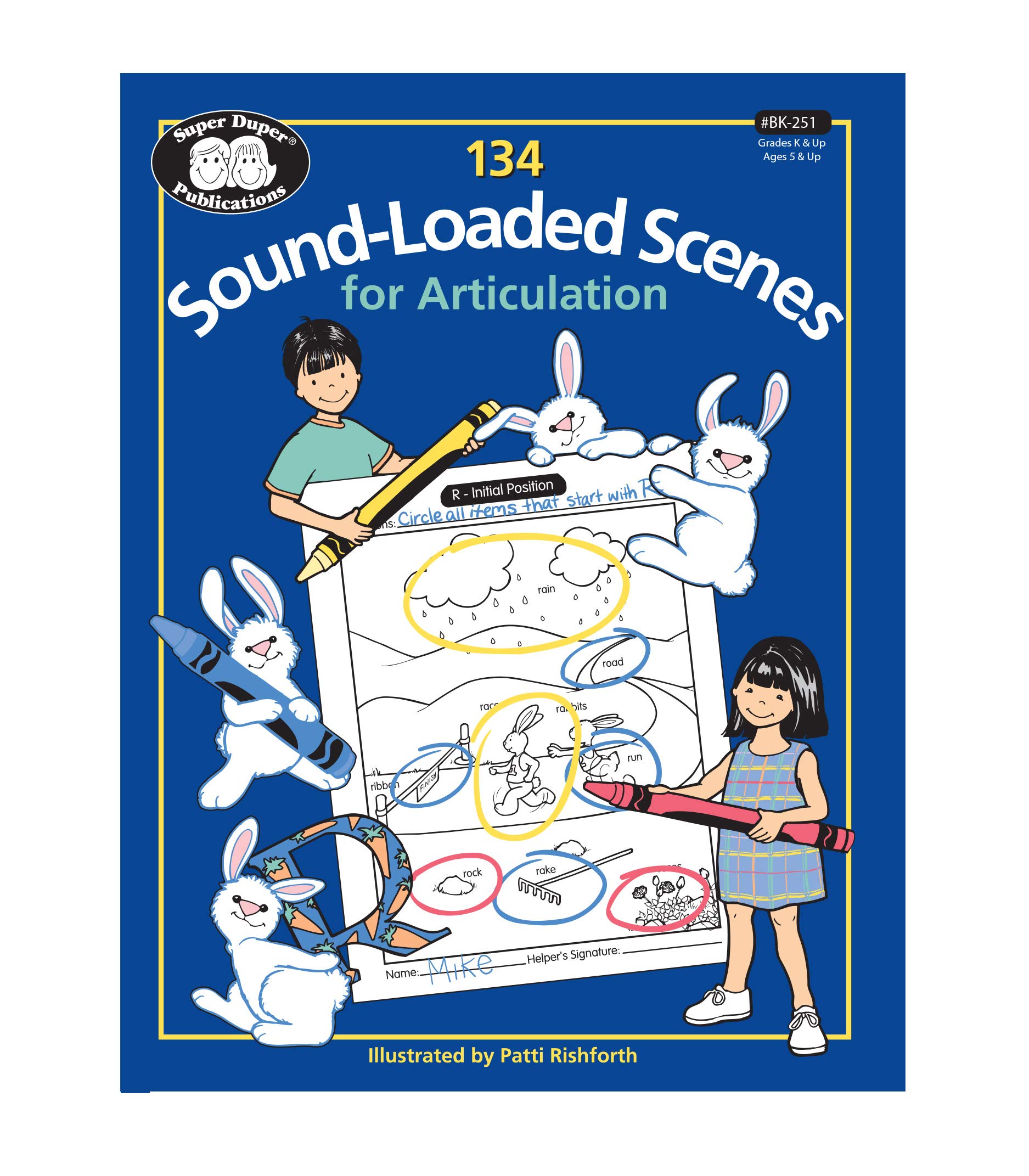 Super Duper Publications | 134 Sound-Loaded Scenes for Articulation: 20 Sounds plus Blends Book | Educational Learning Resource for Children