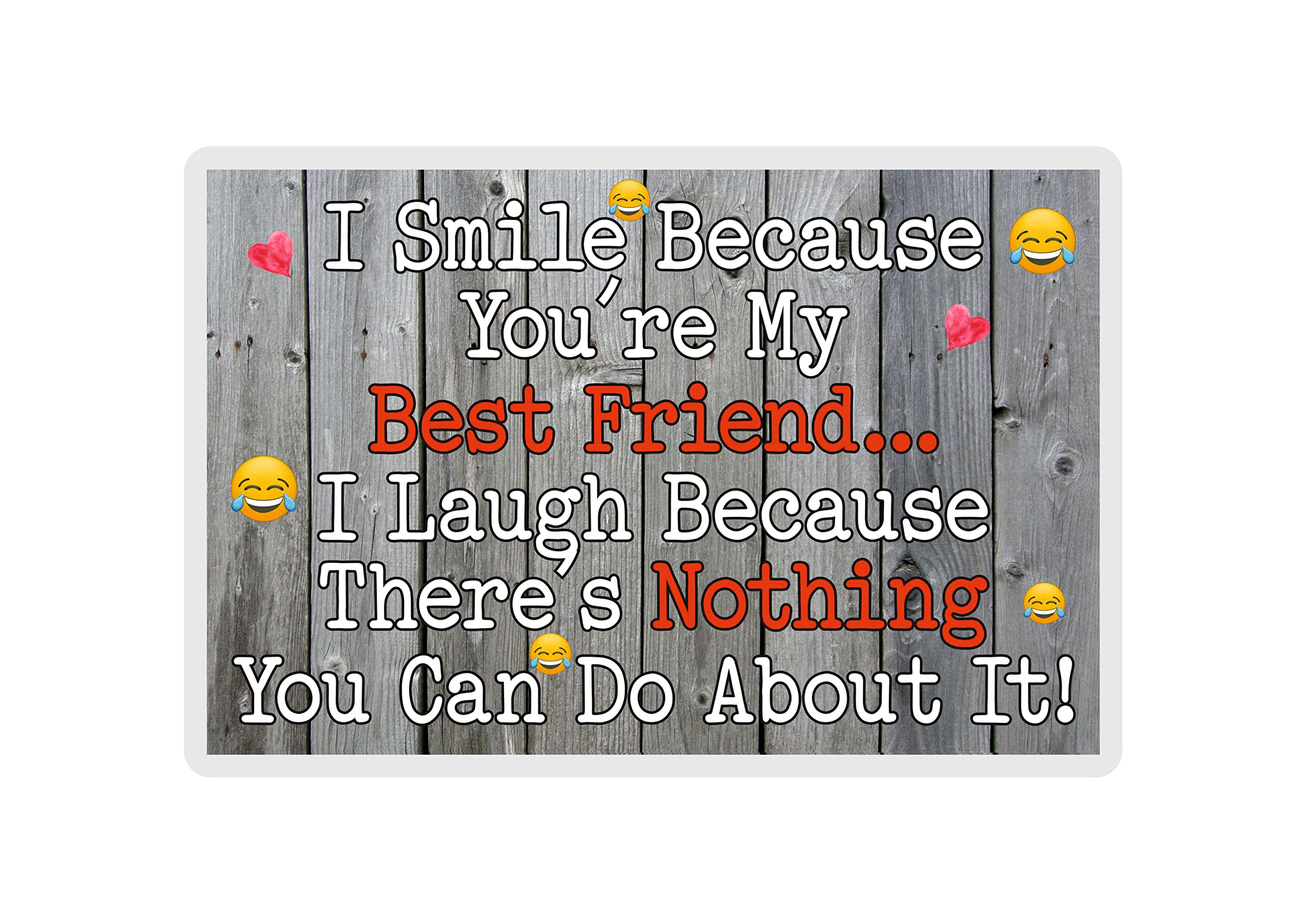 Decalarama Best Friend Fridge Magnet - I Smile Because You're My Best Friend - Fun Birthday Novelty Gift Present