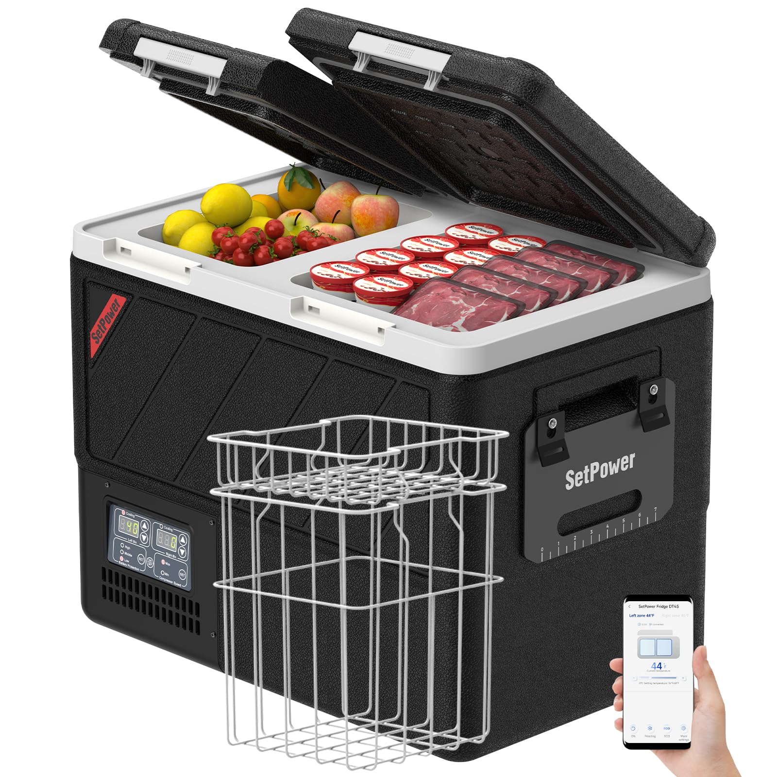 Setpower 12V Refrigerator 48QT Dual Zone Electric Cooler for Car