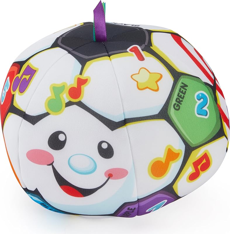 Juguete Fisher-Price para bebés y niños pequeños, juguete para reír y aprender, balón de fútbol musical, peluche con frases educativas para bebés a partir de 6 meses