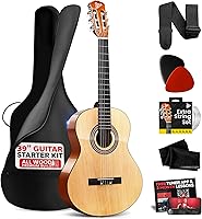 Vista 8 de Pyle Beginner Acoustic Guitar Kit, 4/4 Full Size All Wood Instrument with Full Accessory Kit, Picks, Shoulder Strap, Carry Case, Cleaning Cloth