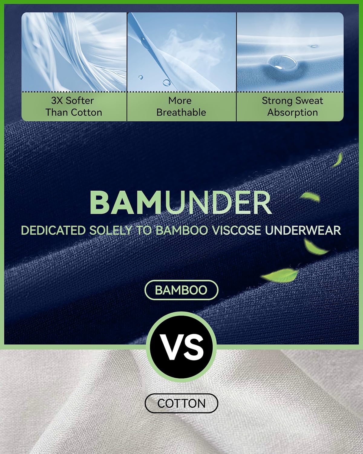 Men's Bamboo Viscose Underwear Boxer Briefs 7 Pack - Breathable Comfort Fit with 3D U-Shaped Pouch & No Ride-Up Legs - Image 3