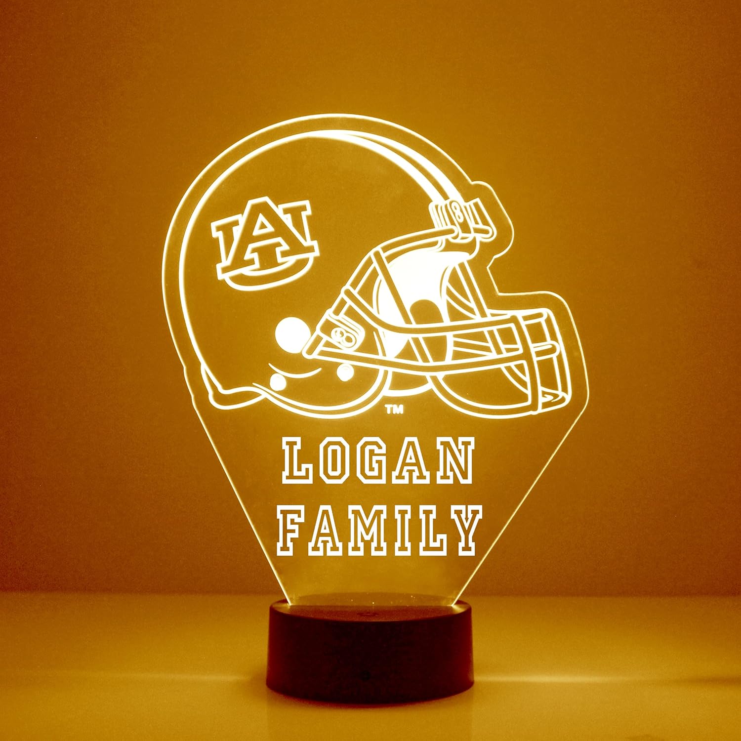 Custom Auburn University Tigers College Football Helmet LED Sign Night Light Lamp with Remote and Personalized Name or Image, Officially Licensed from The CLC by Mirror Magic Gifts, Made in The USA