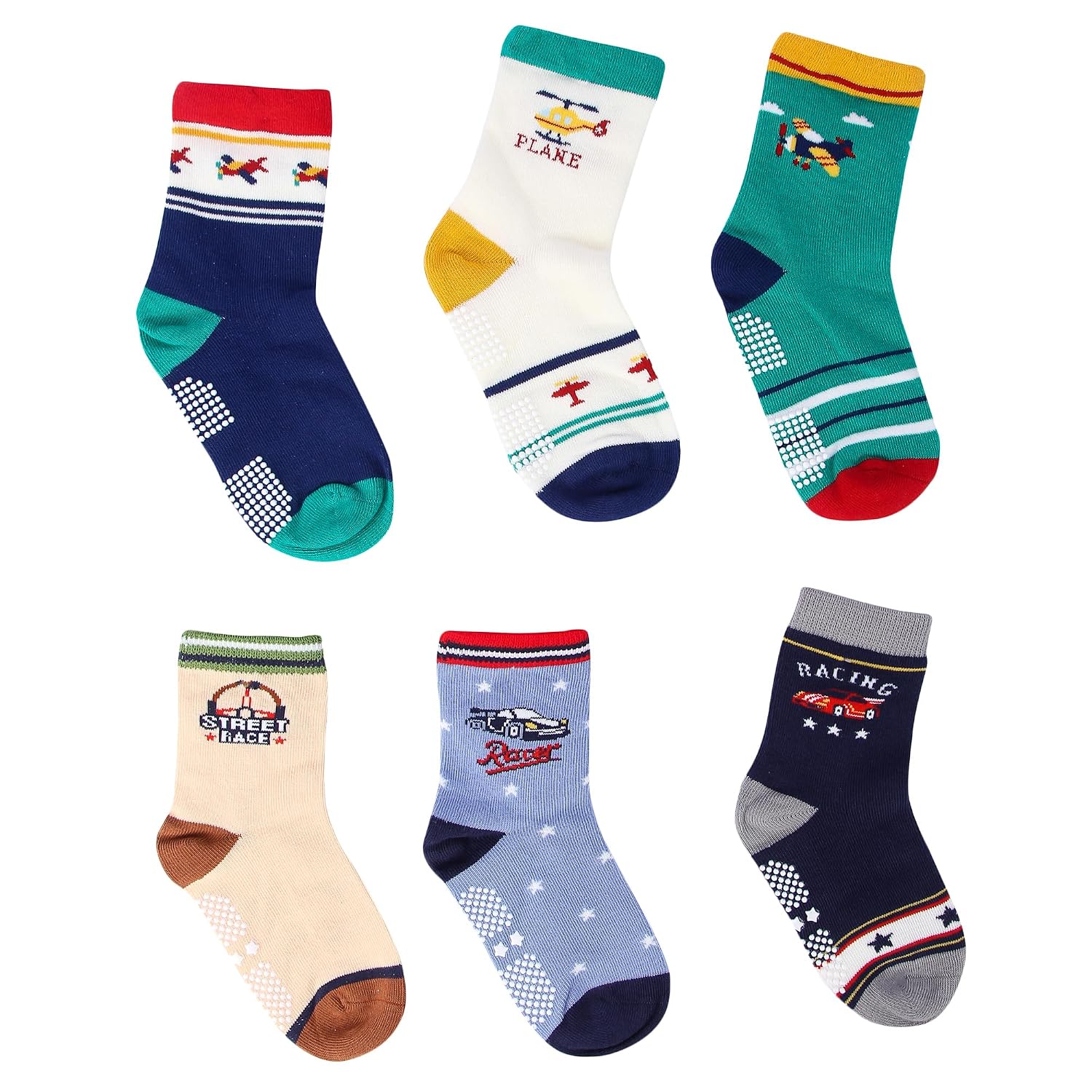 J0YJ0 Grip Socks | Anti Slip Socks | Dotted Socks for 1 Year to 5 Years Kids Boys & Girls (Assorted/Random Designs)
