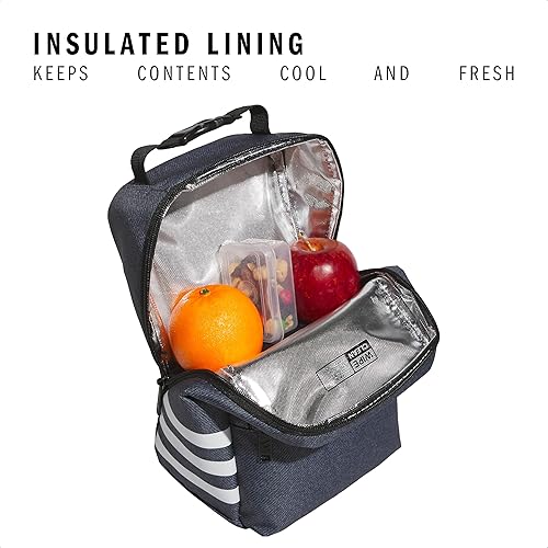 Miniatura 2 de adidas Santiago - Lonchera enfriadora para mujeres y hombres, caja aislada para alimentos con bolsillo de malla, color gris ónixnegro, talla única